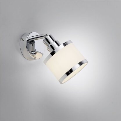 Vägglampa ACCOR, enkel spot, krom, beige - Bild 2
