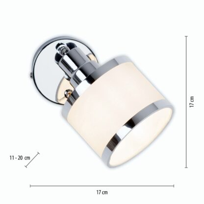 Vägglampa ACCOR, enkel spot, krom, beige - Bild 6