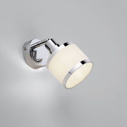 Vägglampa ACCOR, enkel spot, krom, beige - Bild 10