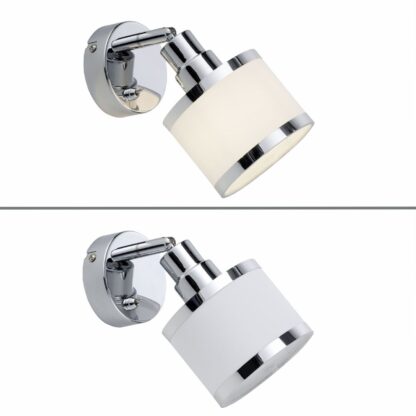 Vägglampa ACCOR, enkel spot, krom, beige - Bild 8