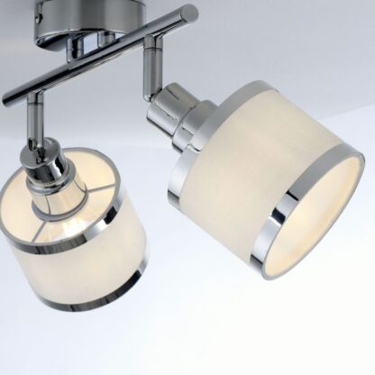 Taklampa ACCOR, spot med två ljus, krom, beige - Bild 3