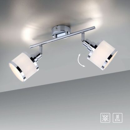 Taklampa ACCOR, spot med två ljus, krom, beige - Bild 6