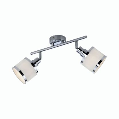 Taklampa ACCOR, spot med två ljus, krom, beige