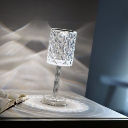 Bordslampa KRISTALA, diamant ljuseffekter, portabel med USB kabel - Bild 2