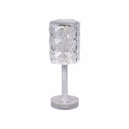 Bordslampa KRISTALA, diamant ljuseffekter, portabel med USB kabel