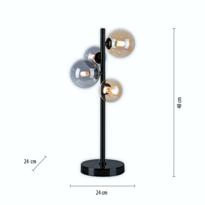 Bordslampa POPSICLE, grå, beige, glaskulor, retro design - Bild 3