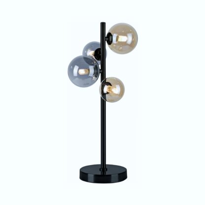 Bordslampa POPSICLE, grå, beige, glaskulor, retro design