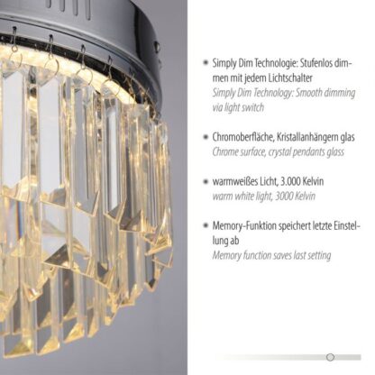 Taklampa KRISTA, kristall design - Bild 3