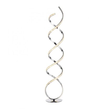 Golvlampa KIRIBI, DNA formad lampa, krom, kristall
