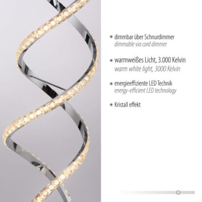 Golvlampa KIRIBI, DNA formad lampa, krom, kristall - Bild 8