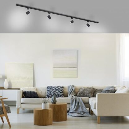 LED-ljusskena TARIK 4 spots svart svängbar tidlös design - Bild 2