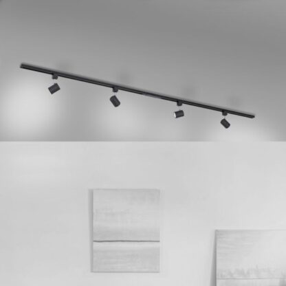 LED-ljusskena TARIK 4 spots svart svängbar tidlös design - Bild 5