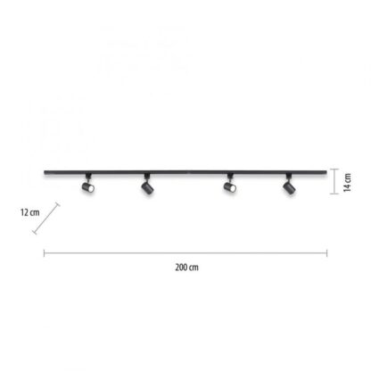 LED-ljusskena TARIK 4 spots svart svängbar tidlös design - Bild 6