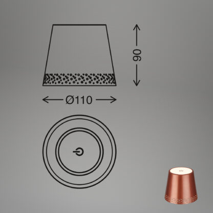 Bordslampa BOTTLE, koppar, uppladdningsbar - Bild 7