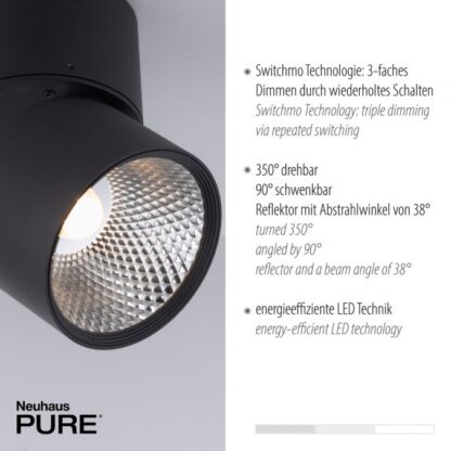 Spotlight PURE-NOLA 2 vridbar, dimbar, svart - Bild 3