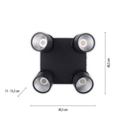 Spotlight PURE-NOLA 4 vridbar, dimbar, svart - Bild 8