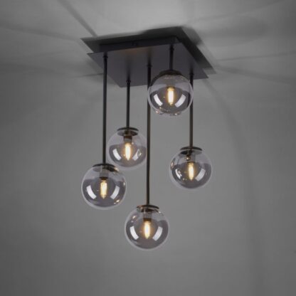 Taklampa DEKO, svart, glaskupor, snygg design - Bild 4