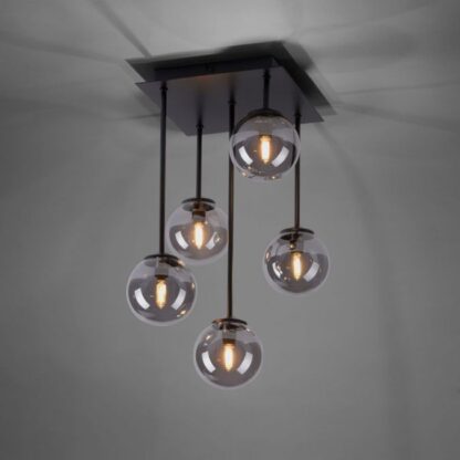 Taklampa DEKO, svart, glaskupor, snygg design - Bild 6