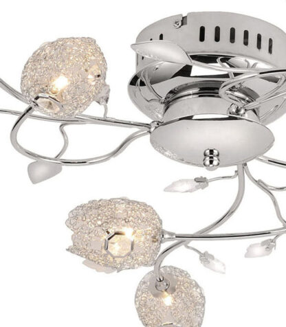 Taklampa FILIGRAN, floral design, silver, glas - Bild 3