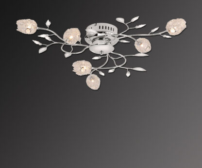 Taklampa FILIGRAN, floral design, silver, glas - Bild 5
