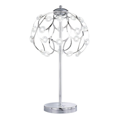Bordslampa TRIDA, snygg design, silver, glas, dimbar