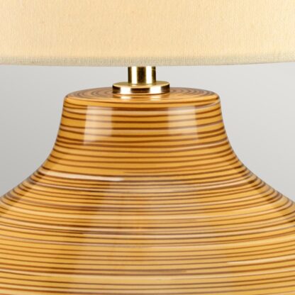 Bordslampa BAILEYS - Trä optik med tyg skärm beige - Bild 3