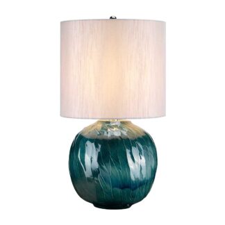Bordslampa Blue Globe - Blå med ljusgrå tygskärm