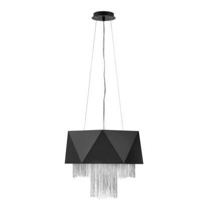 Pendellampa ZUMMA - satin svart-silver, exotisk design