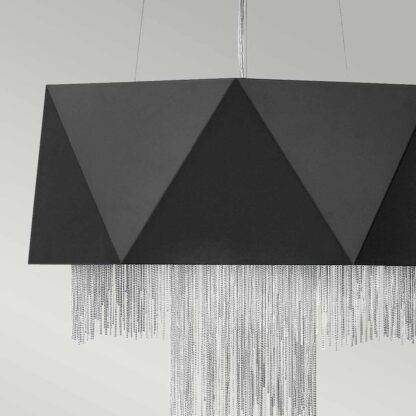 Pendellampa ZUMMA - satin svart-silver, exotisk design - Bild 2