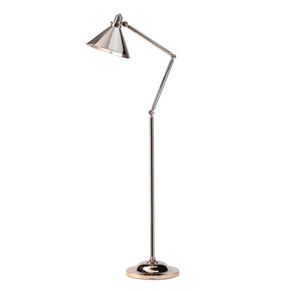 Golvlampa LOVA metall skärm polerad nickel