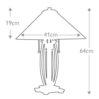 Bordslampa AVILLE - Tiffany lampa, handgjort beige röd brun - Bild 2