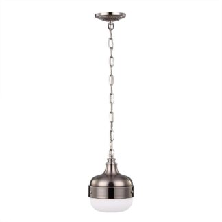 Pendellampa CADENCE 1 i polerad nickel glas kupa