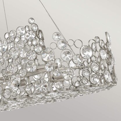Pendellampa GLAMOUR stor kristall lampa bladsilver finnish - Bild 2