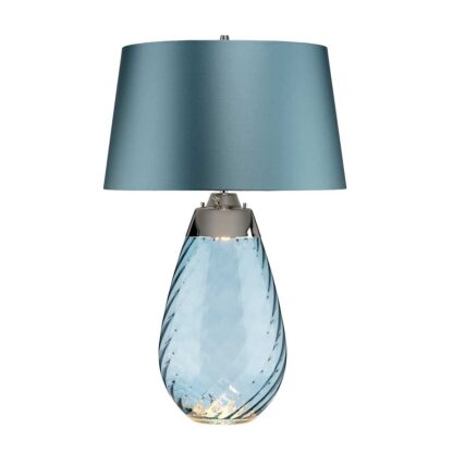 Bordslampa LENA blå74cm hög glas och satin - Bild 8