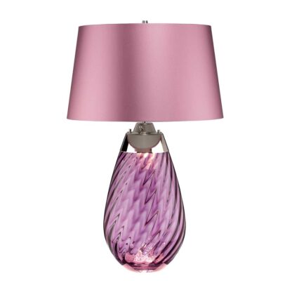 Bordslampa LENA plommon 74cm hög glas och satin - Bild 7