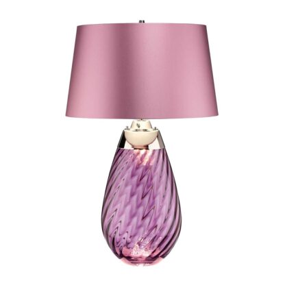 Bordslampa LENA plommon 74cm hög glas och satin - Bild 6