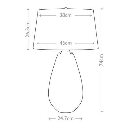 Bordslampa LENA plommon 74cm hög glas och satin - Bild 8