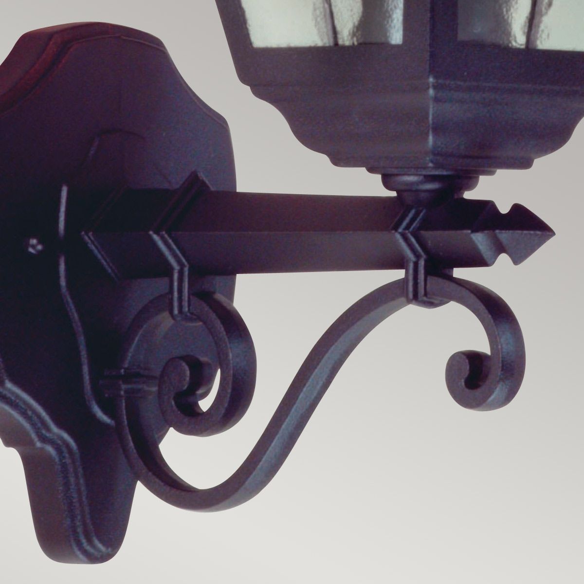 Fasadlampa NORFOLK, klassisk stil, svart, blyglas - Bild 3