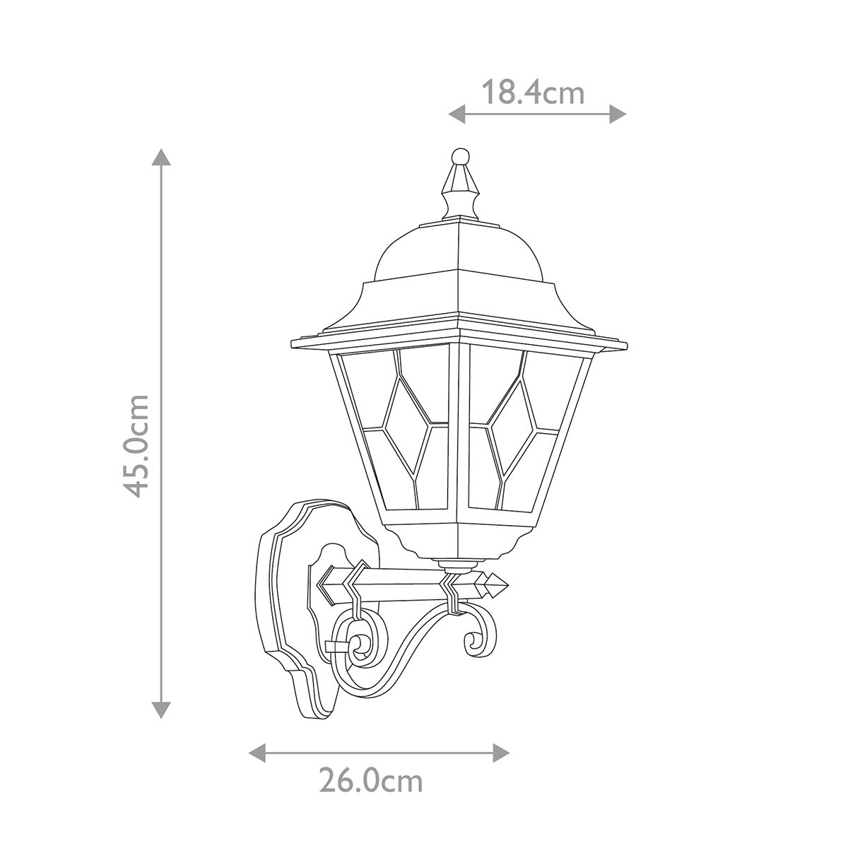 Fasadlampa NORFOLK, klassisk stil, svart, blyglas - Bild 5