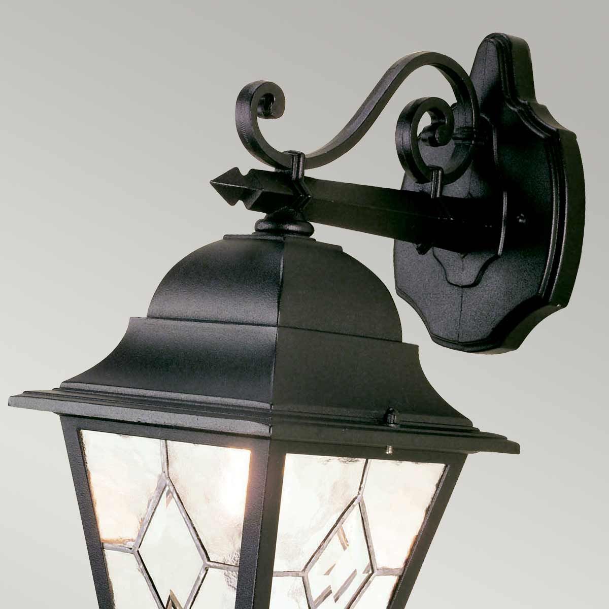 Fasadlampa NORFOLK, klassisk stil, svart, blyglas - Bild 2