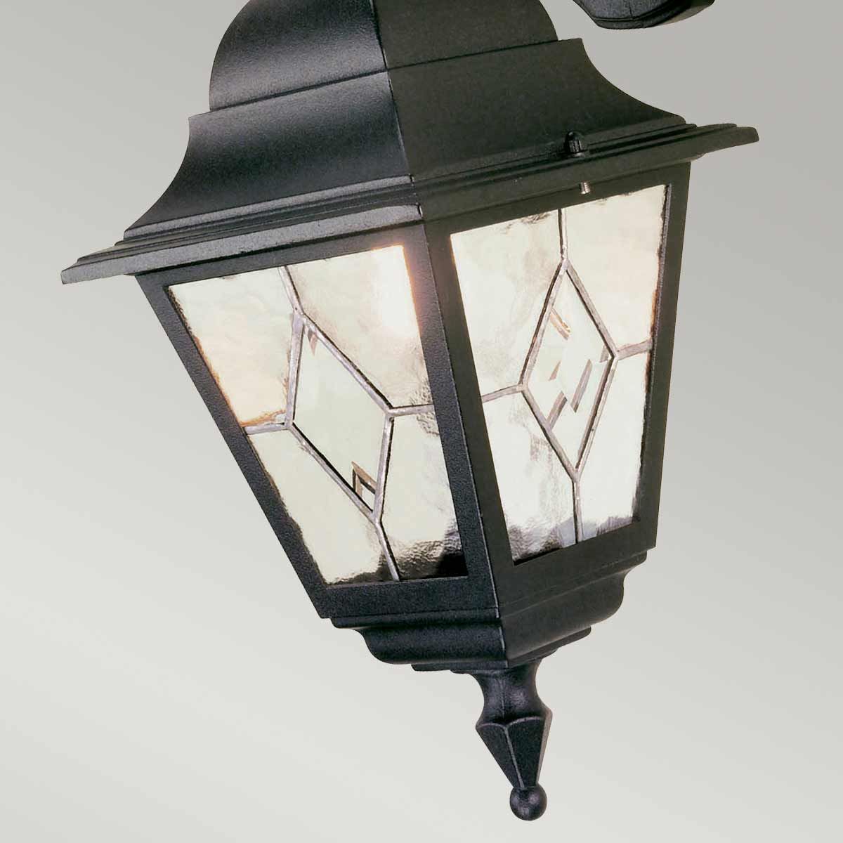 Fasadlampa NORFOLK, klassisk stil, svart, blyglas - Bild 3