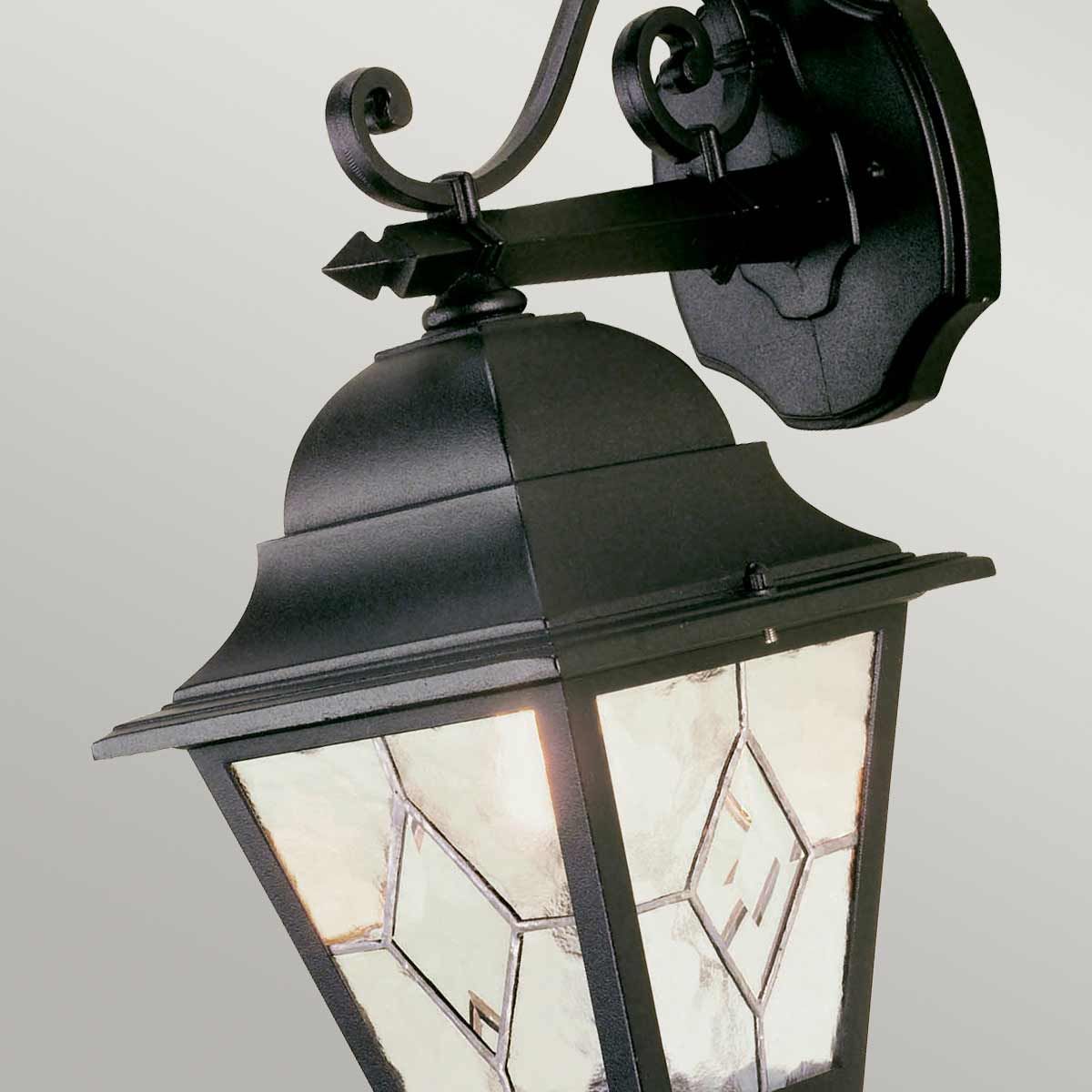 Fasadlampa NORFOLK, klassisk stil, svart, blyglas - Bild 4