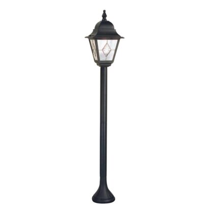 Gatulampa NORFOLK, klassisk stil, svart, blyglas