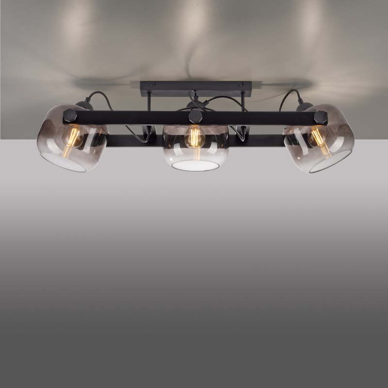 Taklampa CUP 2.0, rökfärgad glas, 3 ljus - Bild 5