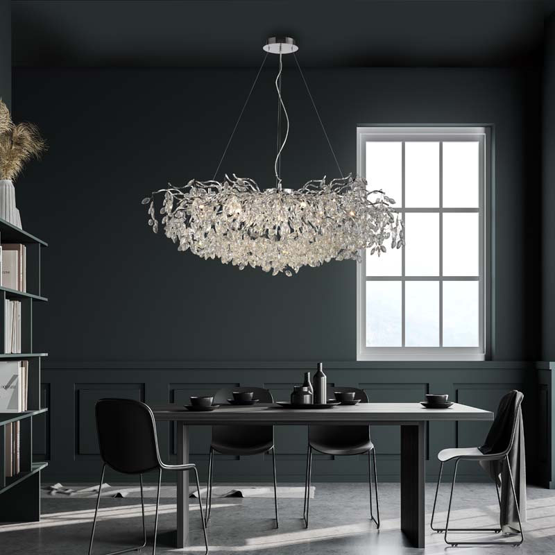 Chandelier RICICLE 2, kristallkrona med kromade detaljer - Bild 3