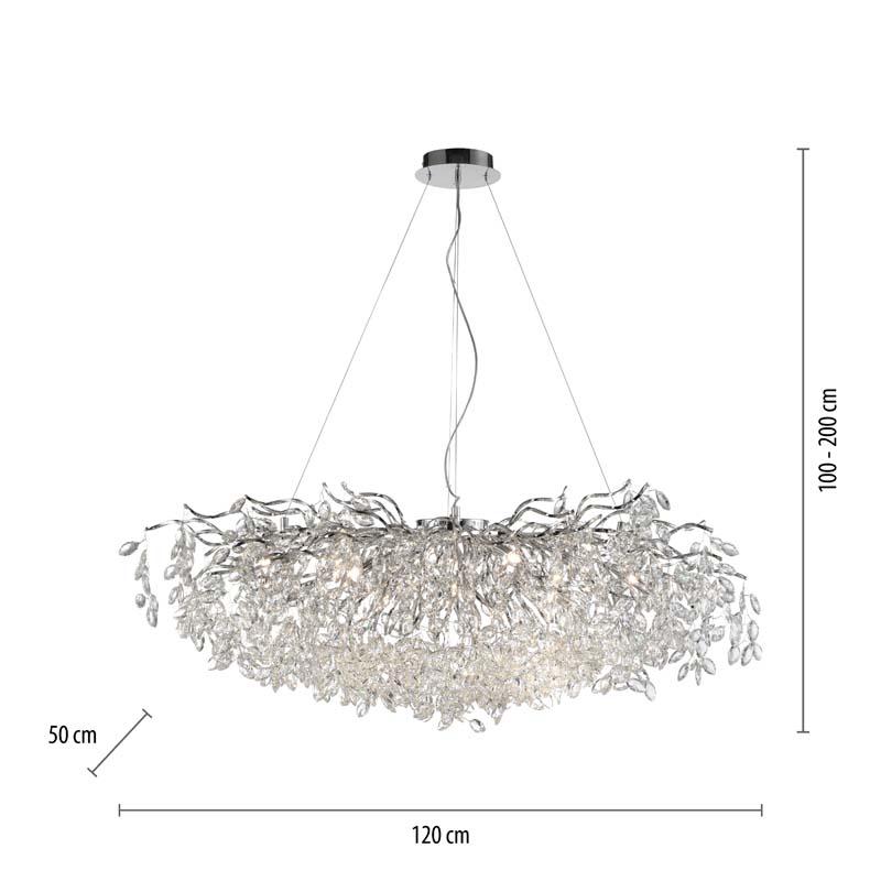 Chandelier RICICLE 2, kristallkrona med kromade detaljer - Bild 9