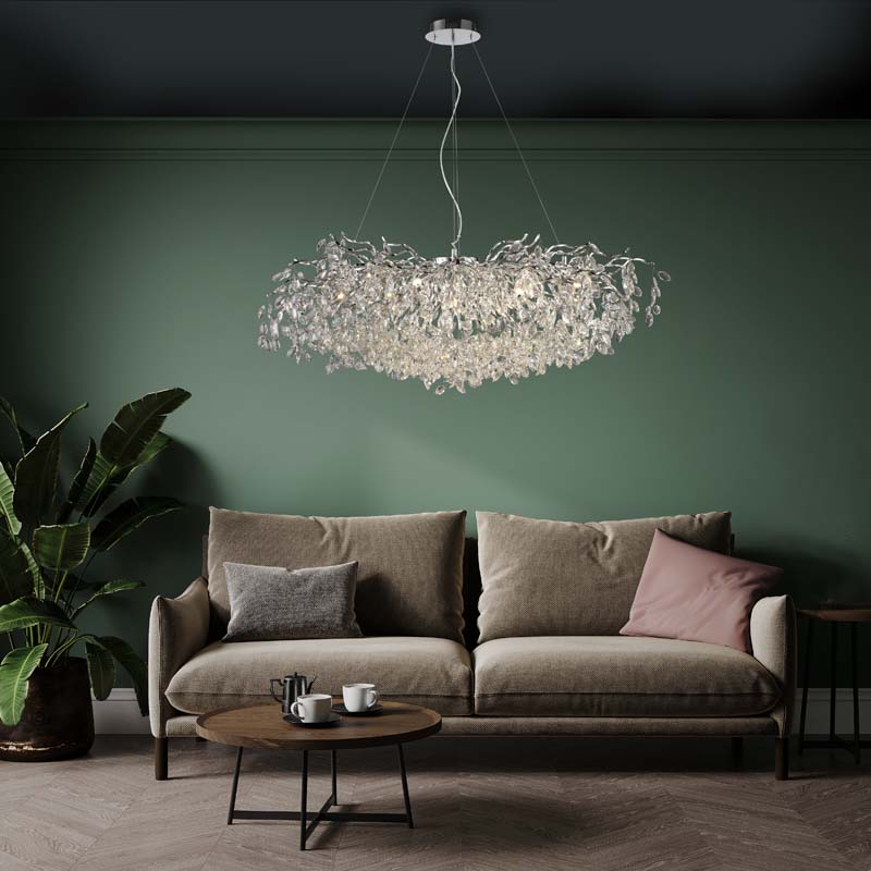 Chandelier RICICLE 2, kristallkrona med kromade detaljer - Bild 2