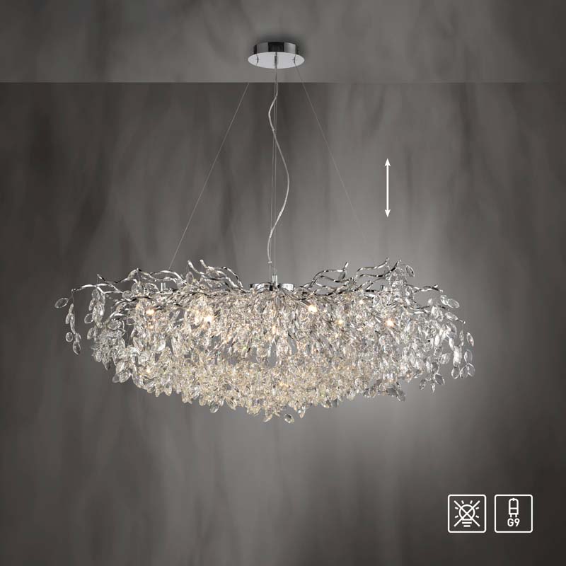 Chandelier RICICLE 2, kristallkrona med kromade detaljer - Bild 5