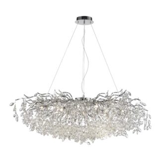 Chandelier RICICLE 2, kristallkrona med kromade detaljer