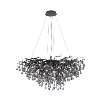 Chandelier ICICLE, svart krisallkrona